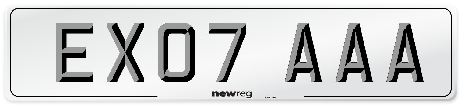 EX07 AAA Number Plate from New Reg